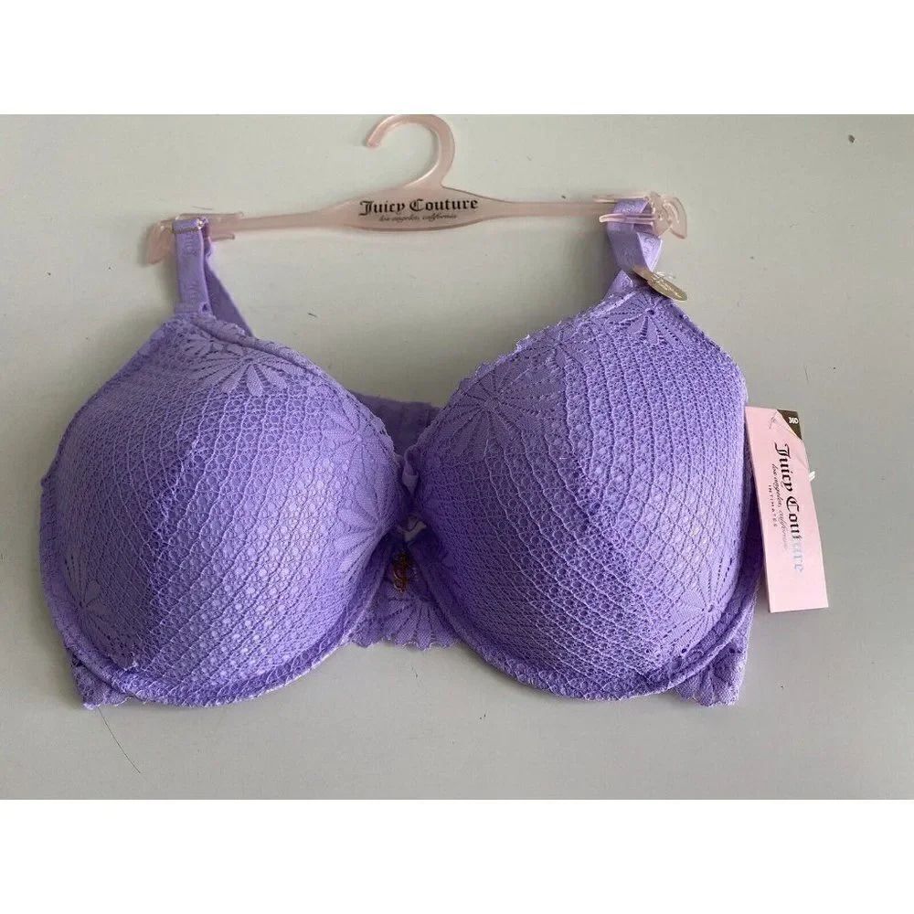 Juicy Couture Sexy T-Shirt Bra Glam Lace Sz 36D Underwire JC5250AG Gamma Ray NEW - Picture 1 of 7
